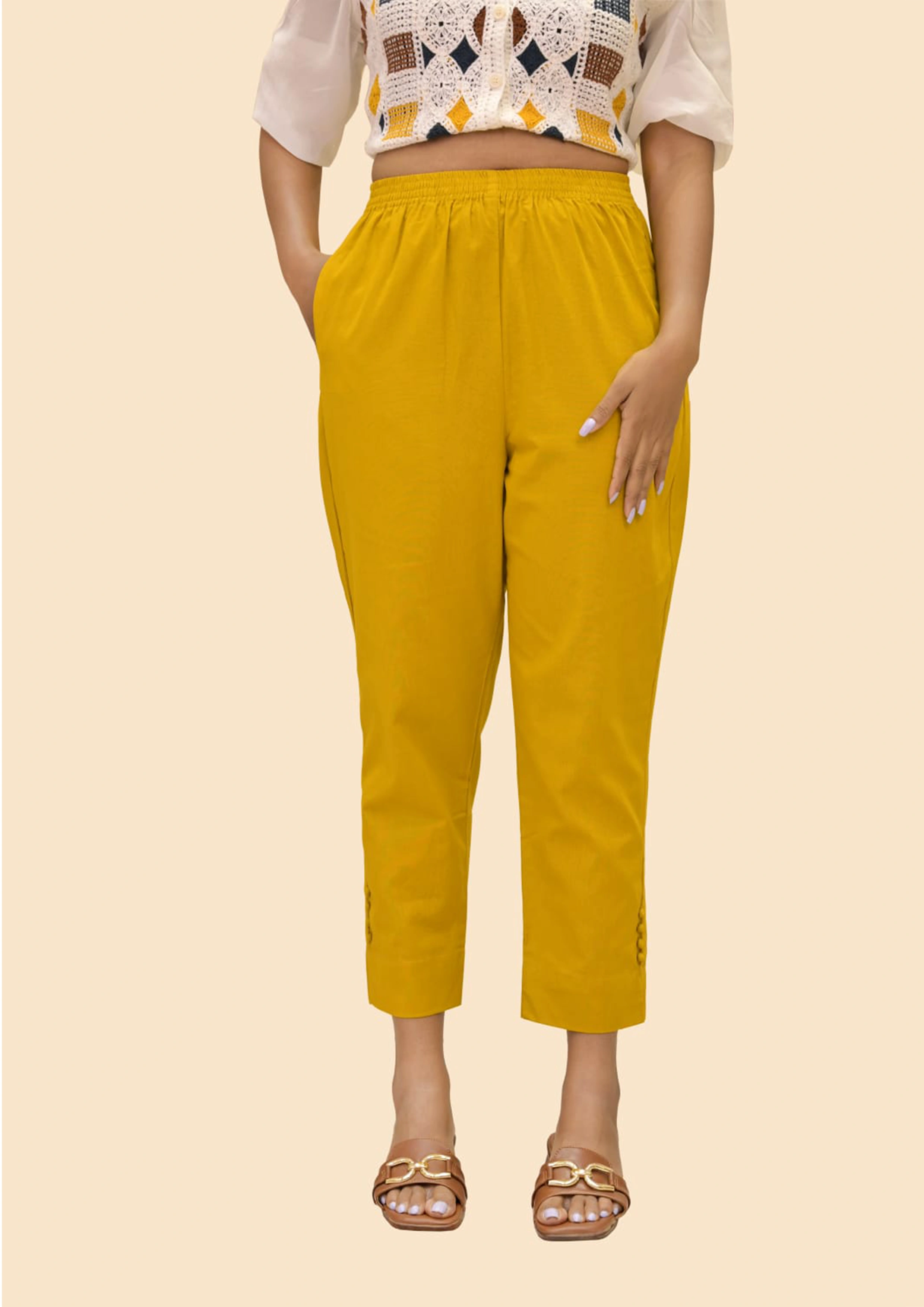 Mustard Glow Straight Bottoms