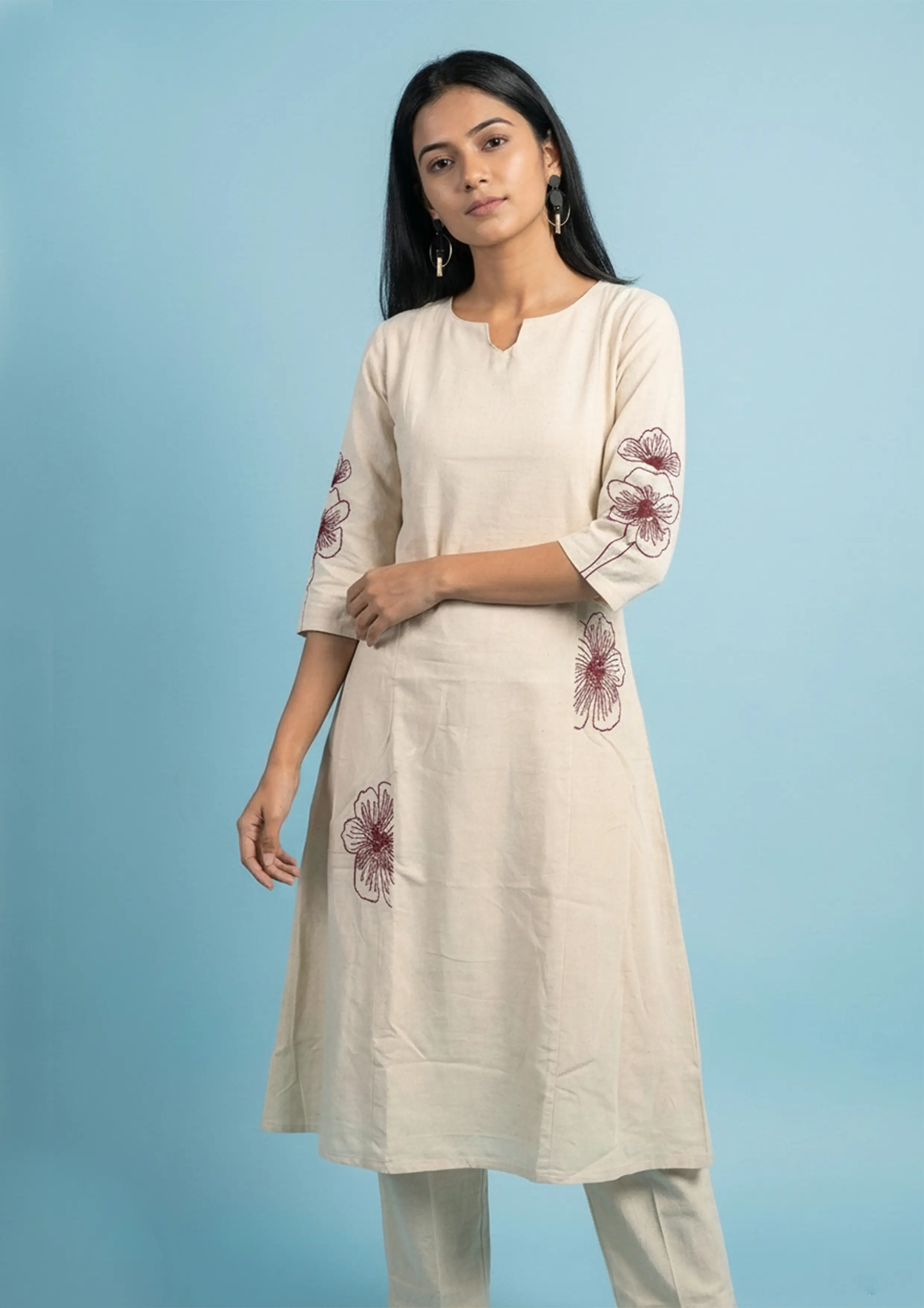 Aarohi Bloom Cotton Flax Kurti