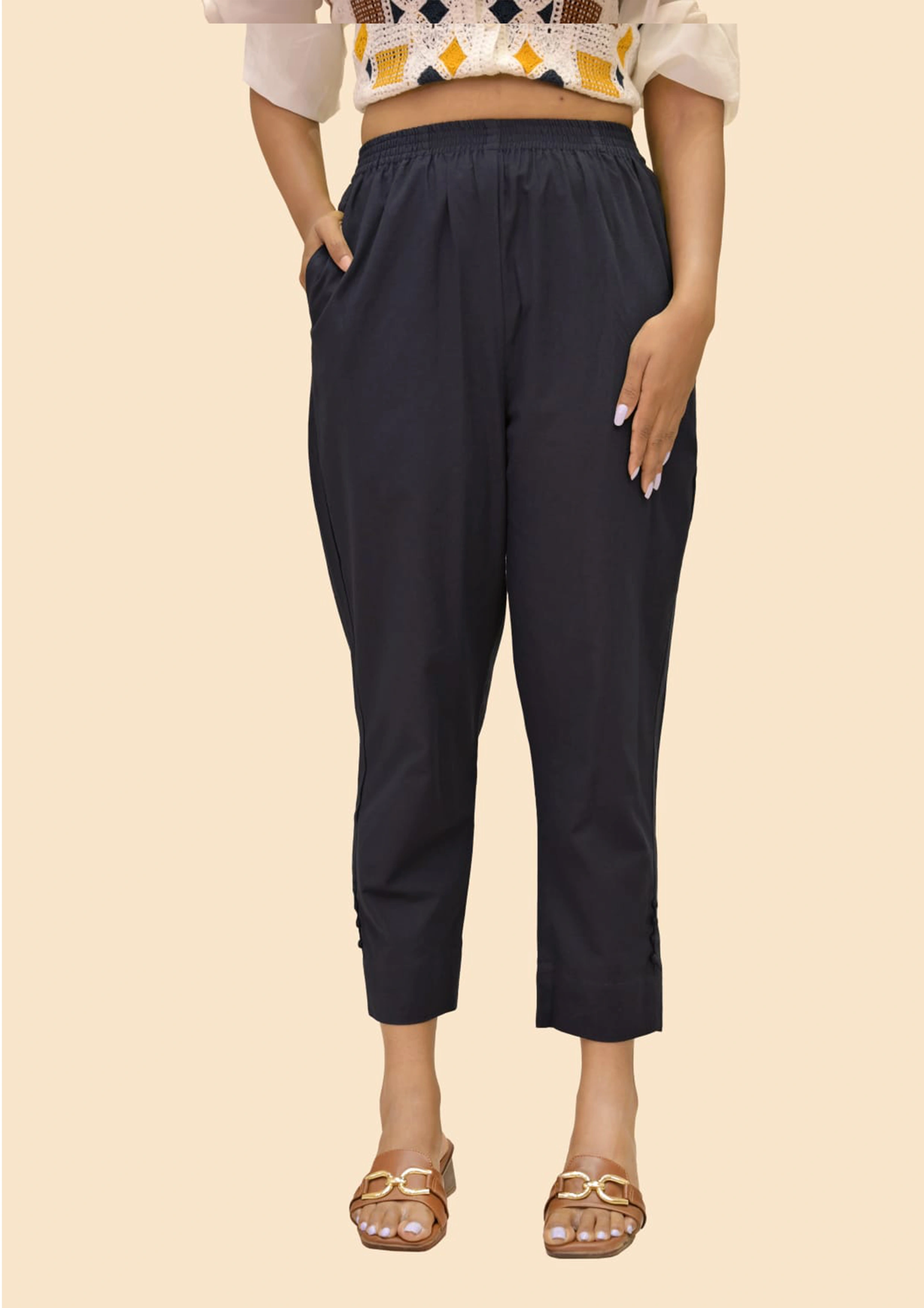 Navy Blue Straight Bottoms